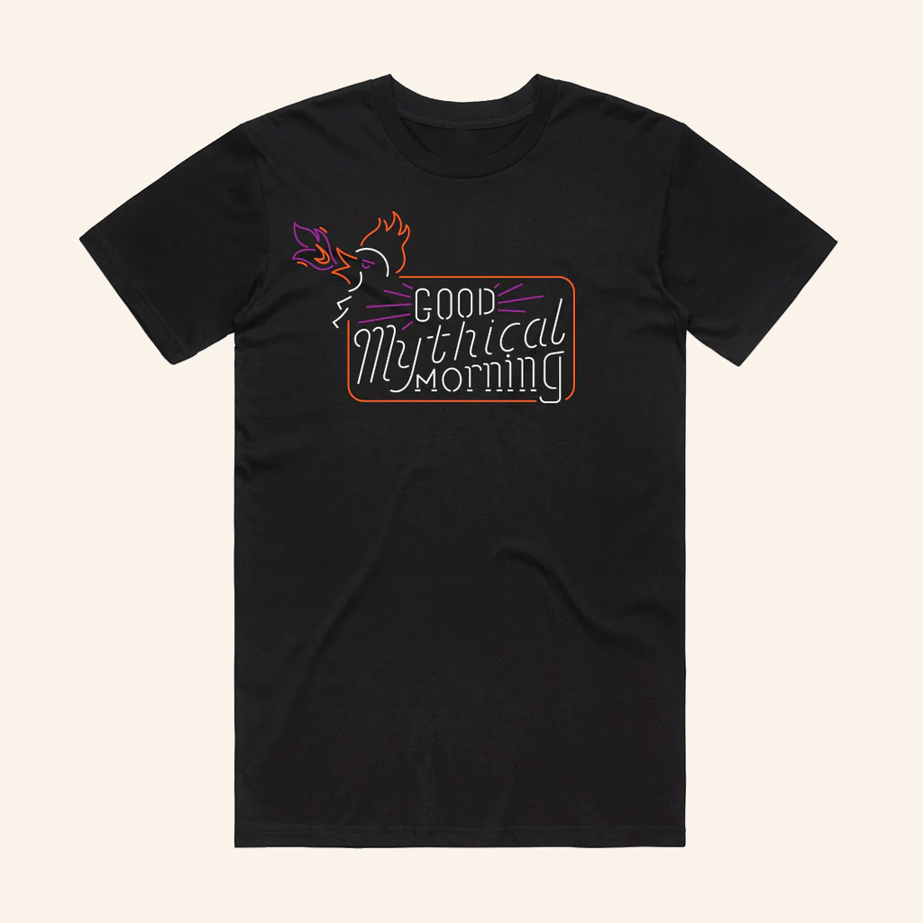 Good Mythical Morning Merch GMM Cockatrice Neon Sign T-Shirt Birthday Ideas For Boyfriend