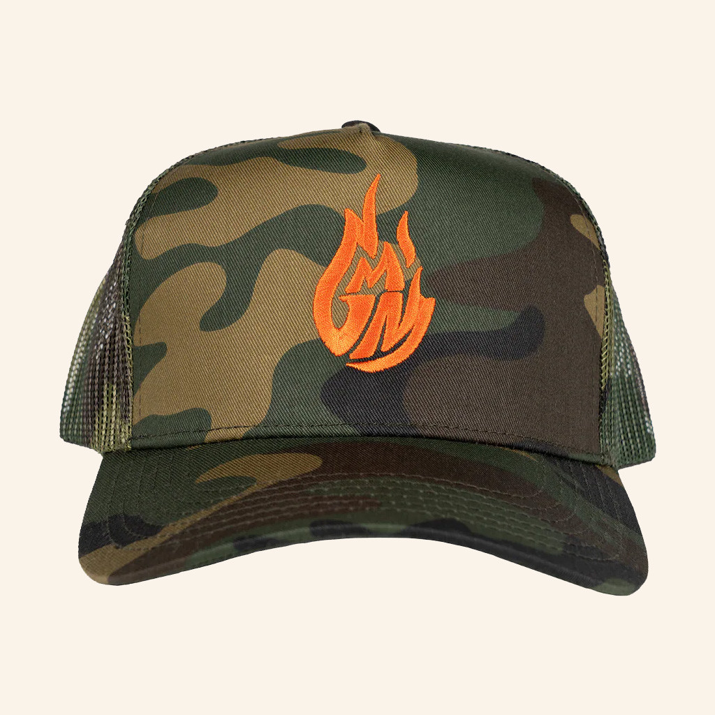 Good Mythical Morning Merch GMM Embroidered Camo Trucker Hat Present For Husband Good Mythical Morning Merch GMM Embroidered Camo Trucker Hat Present For Husband