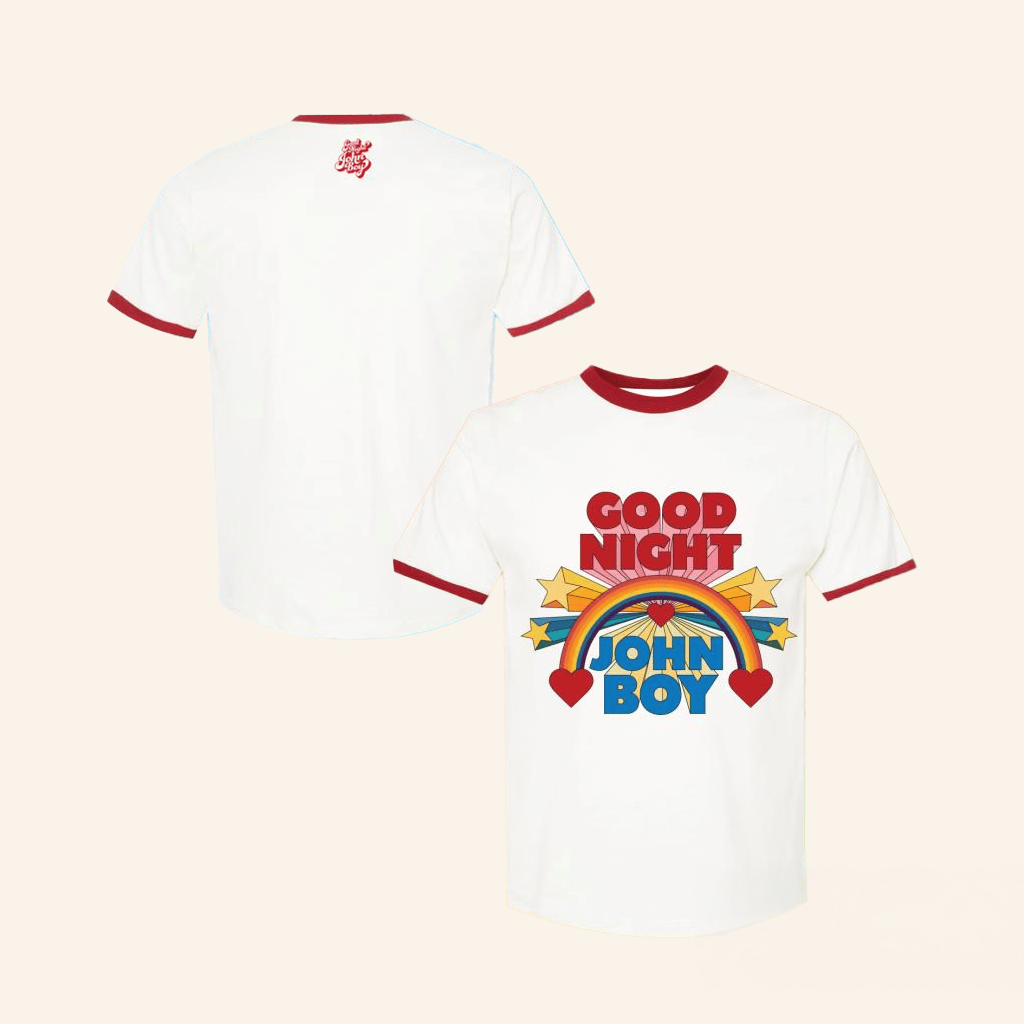 Good Night John Boy Merch Rainbow Ringer T-Shirt Gifts For Dudes Good Night John Boy Merch Rainbow Ringer T-Shirt Gifts For Dudes