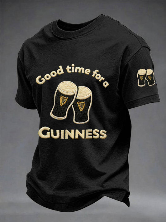 Good Time For A Guinness Graphic T-Shirt St Patrick's Day Irish Black Beer Funny Party Merch