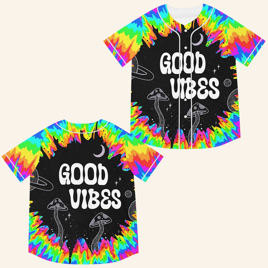 Good Vibes Colorful Jersey EDM Clothing Rave Jersey Good Vibes Merch Christmas Gifts For Him