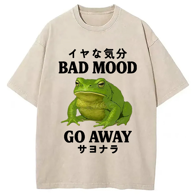 Goodbye To Bad Moods Washed T-Shirt Retro Humor Outfit Idea Gifts For Sister
