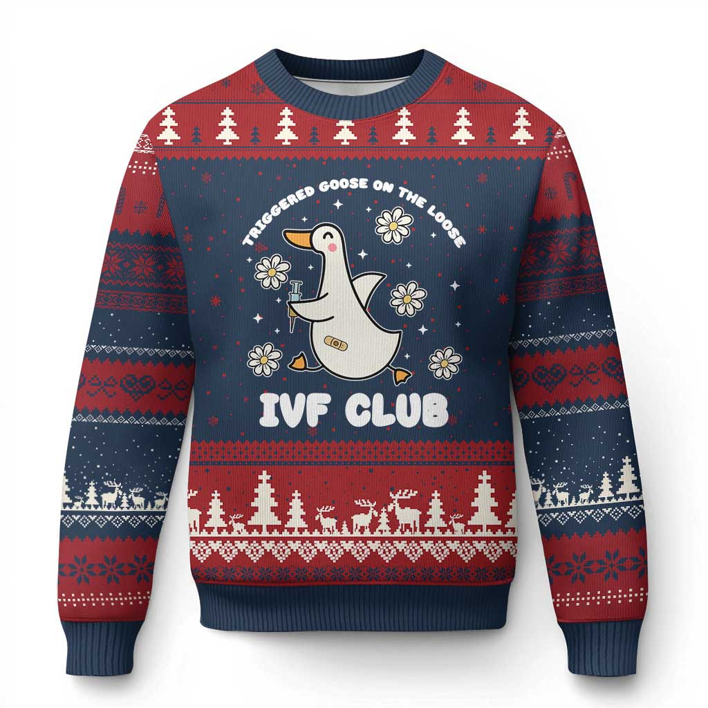 Goose IVF Club Triggered On The Loose Ugly Christmas Sweater Funny Ugly Xmas Sweaters Gift