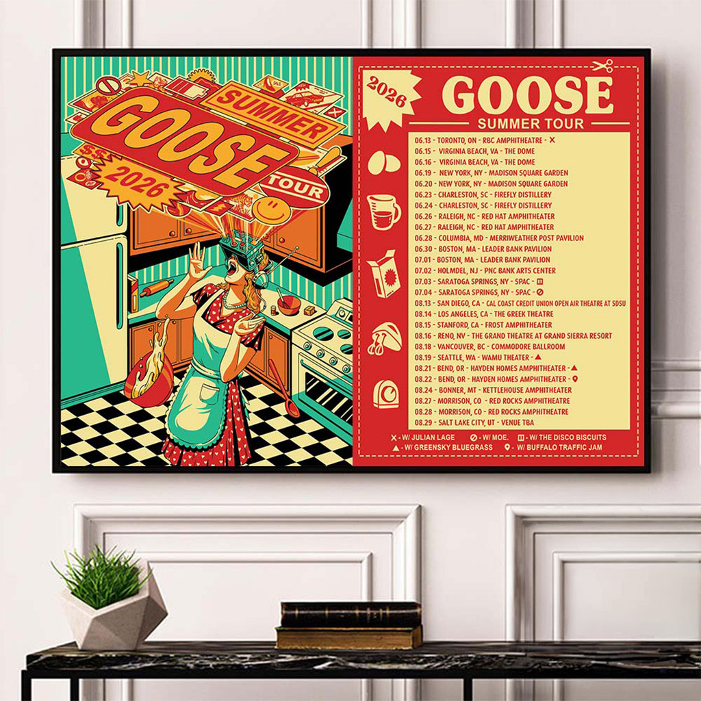 Goose Summer Tour 2026 North America City Dates Landscape Poster Goose Band Merch Wall Art