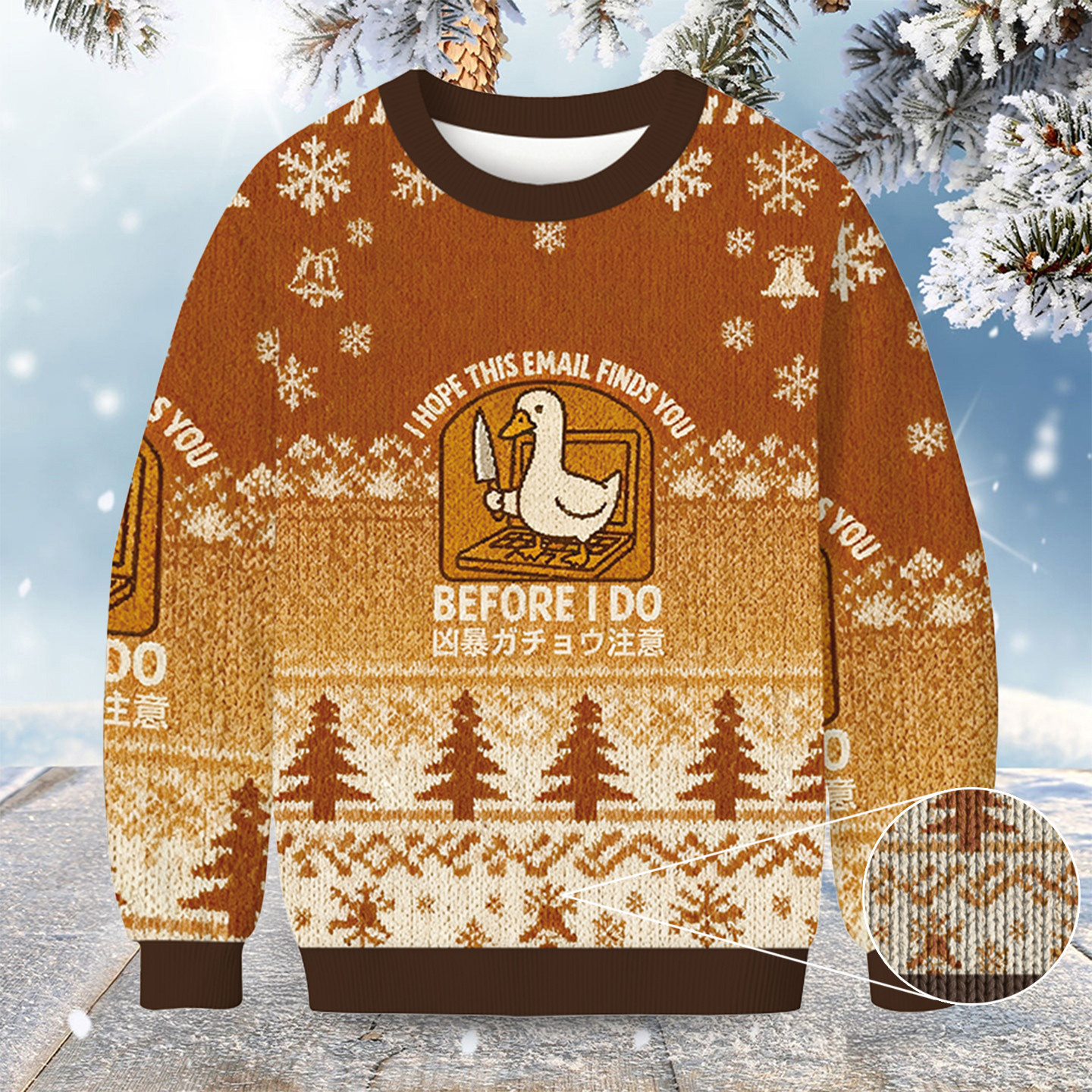 Goose With A Knife Christmas Ugly Sweater Season Clothing Christmas Gifts For Goose Lovers