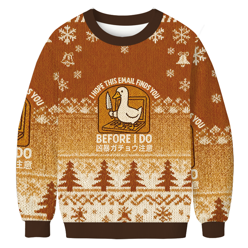 Goose With A Knife Christmas Ugly Sweatshirt Christmas Gift For Friends