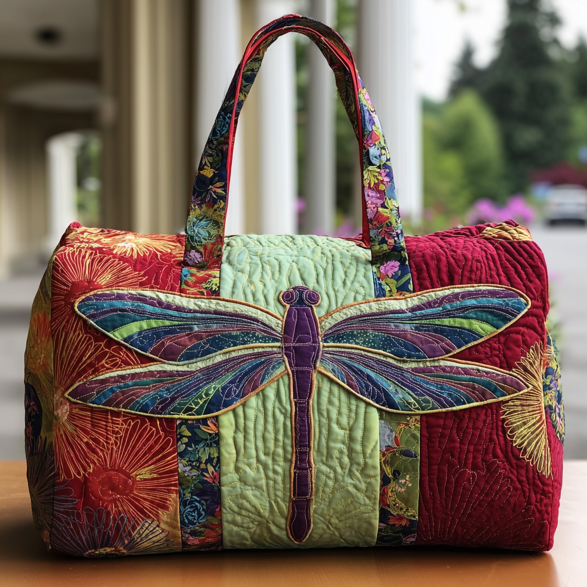 Gorgeous Dragonfly Quilted Duffle Bag Daily Essentials Organizer