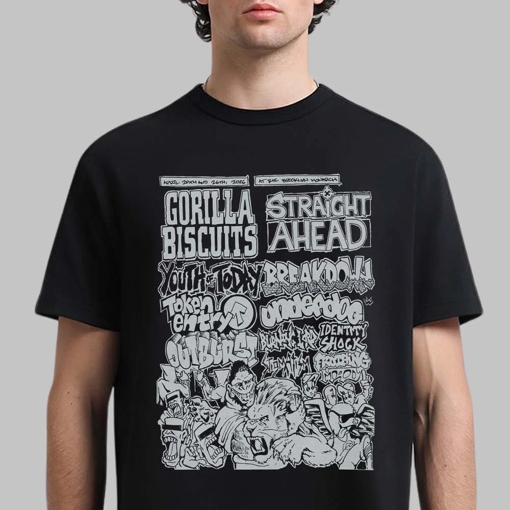 Gorilla Biscuits X Straight Ahead NYHC Brooklyn Monarch 2026 T-Shirt Gorilla Biscuits Merch