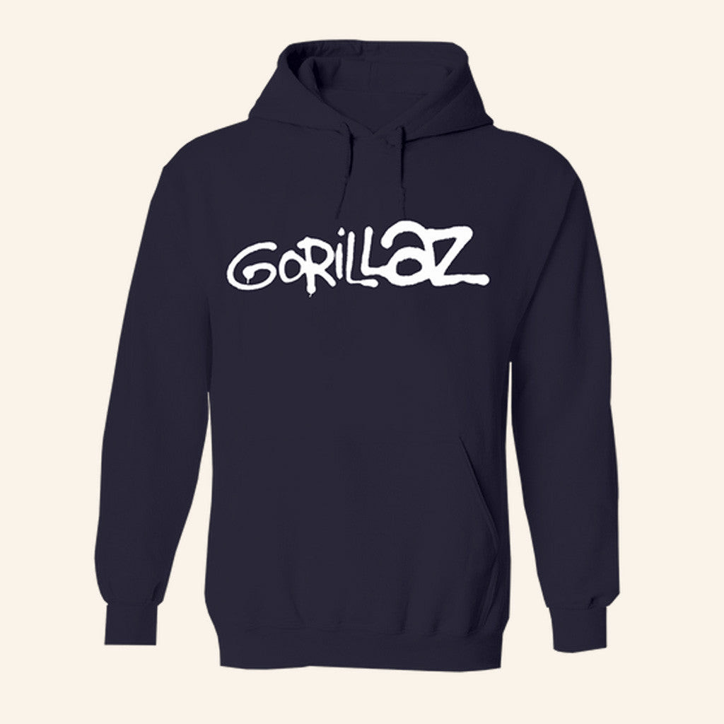 Gorillaz Merch 25 Graffiti Logo Navy Hoodie Birthday Gift Ideas For Him Gorillaz Merch 25 Graffiti Logo Navy Hoodie Birthday Gift Ideas For Him
