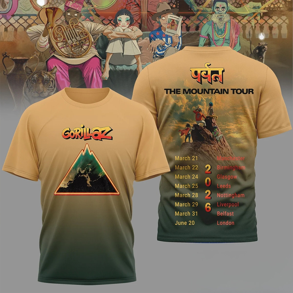 Gorillaz Merch The Mountain Tour 2026 Shirt Best Gifts For Music Lovers
