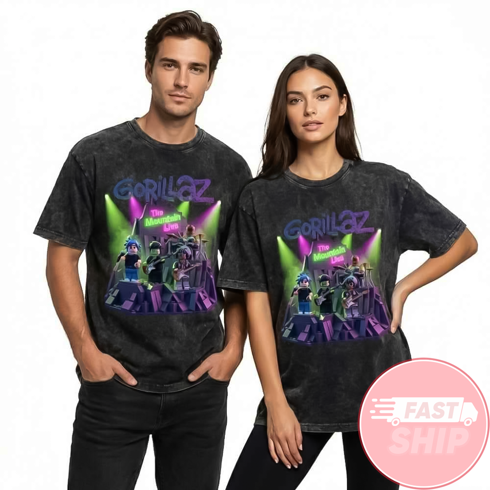 Gorillaz The Mountain Live February 22 2026 Hollywood Palladium Los Angeles CA Concert Lego Artwork T-Shirt