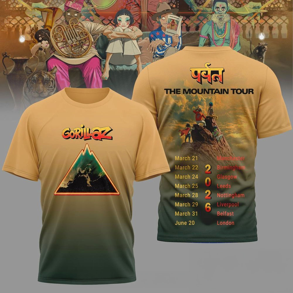 Gorillaz The Mountain Tour T-Shirt Gorillaz Merch Cool Gifts For Music Lovers