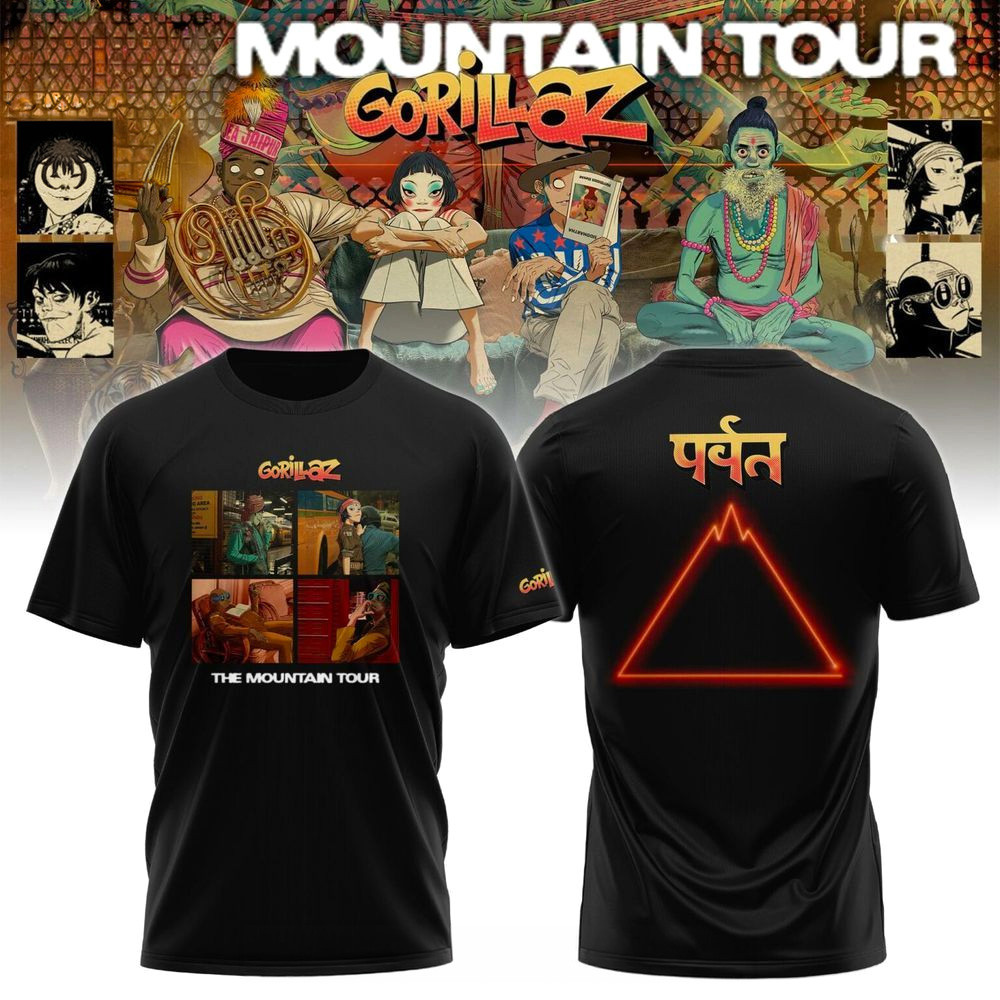 Gorillaz The Mountain Tour T-Shirt Gorillaz Merch Gift Ideas For Band Fans