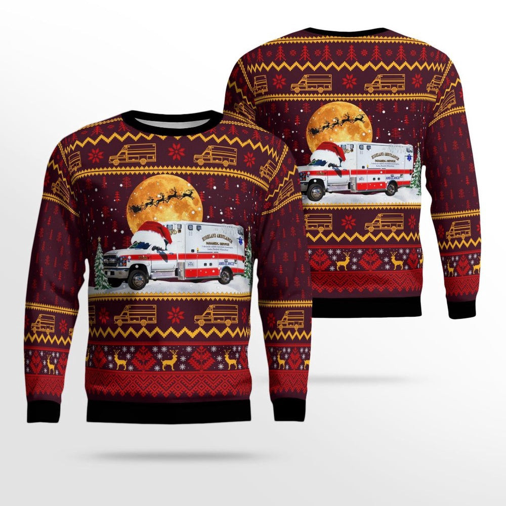 Goshen Massachusetts Highland Ambulance EMS AOP Ugly Sweater Xmas Unisex Sweater Christmas Gifts For Men Women