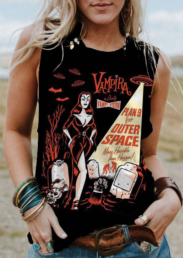 Gothabilly Outer Space Tank Top Halloween Vintage Clothes Gifts For Niece Gothabilly Outer Space Tank Top Halloween Vintage Clothes Gifts For Niece