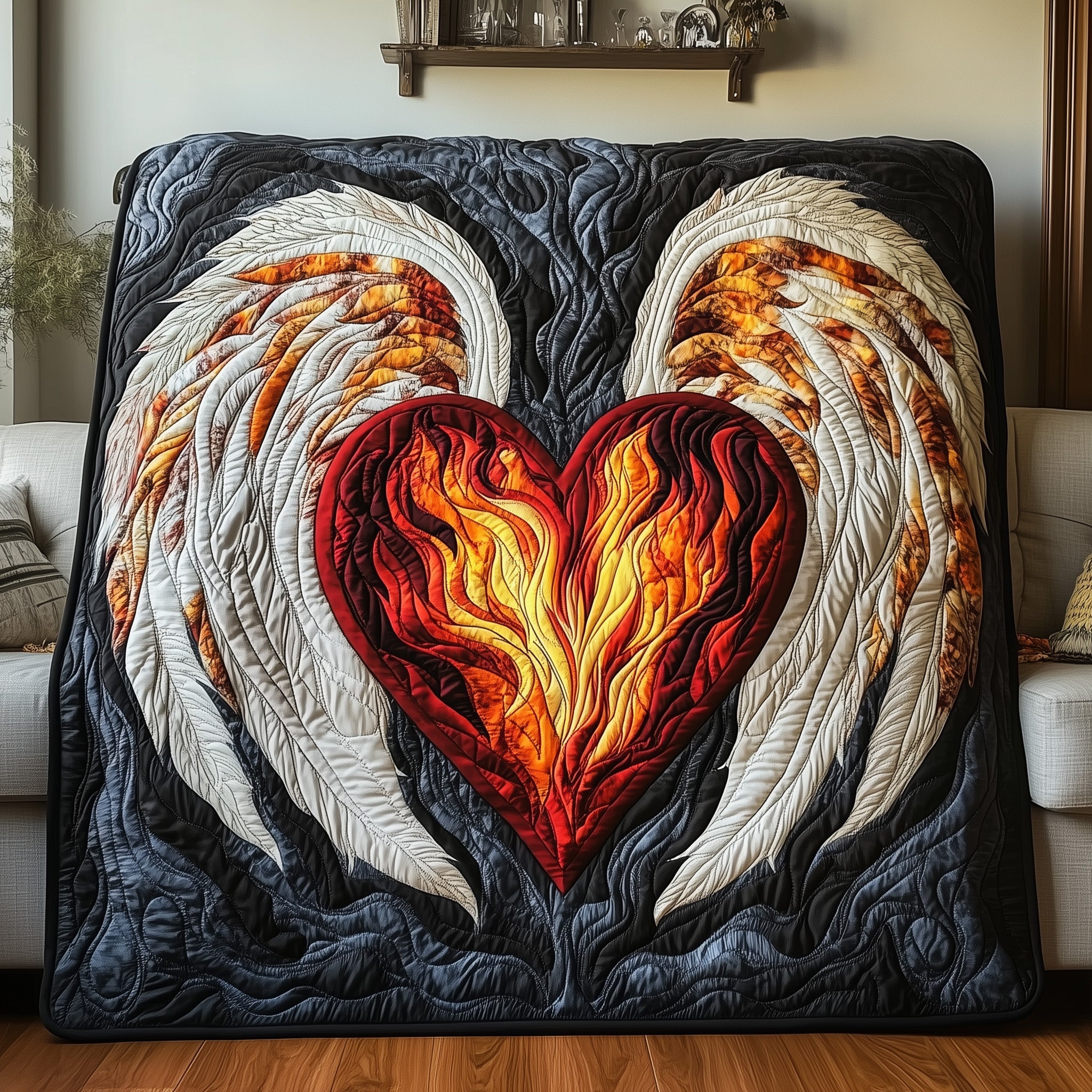 Gothic Heart Quilted Blanket Cute Bed BlanketGifts To Get Mother In Law For Christmas