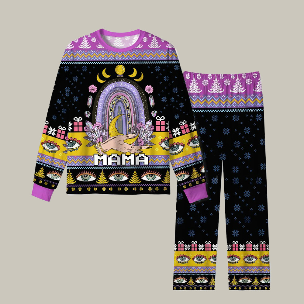 Gothic Mama Rainbow Christmas Pajamas Christmas Apparel Fantasy Themed Xmas Gifts