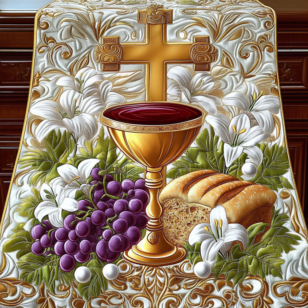 Grace and Glory Quilted Table Runner Christmas Table Runner Decor Religious Christmas Presents