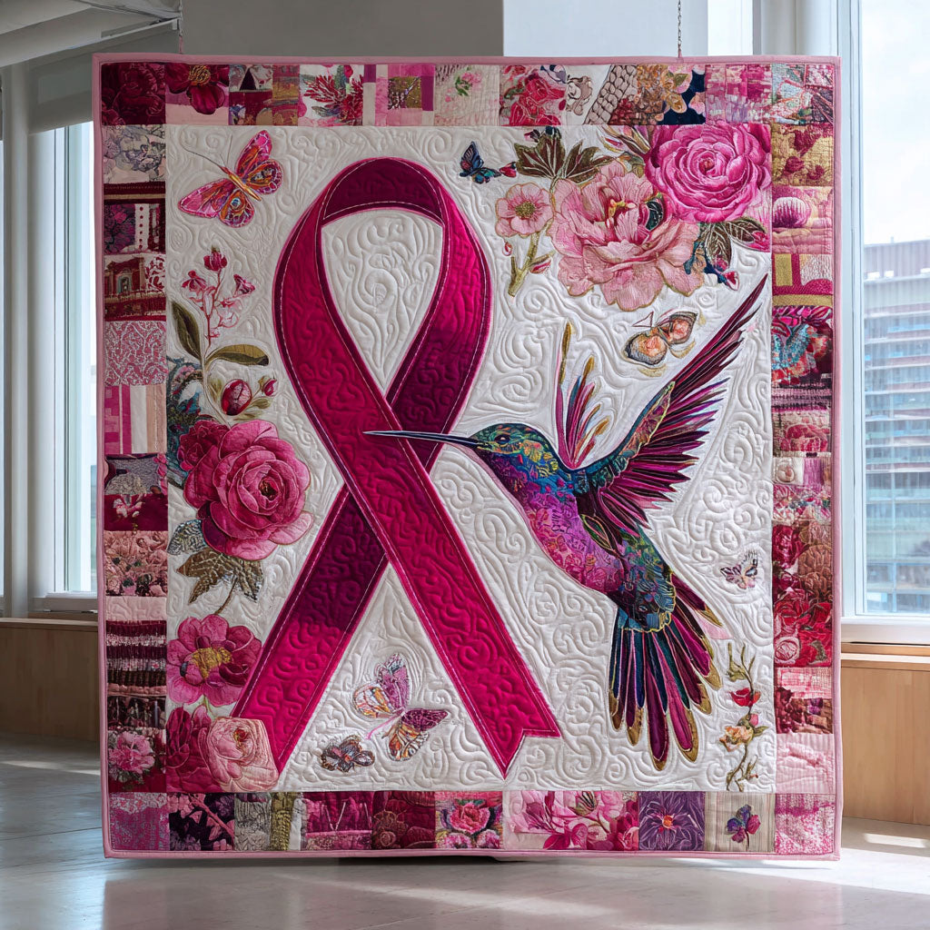 Grace Ribbon Hope Quilt Perfect Housewarming Gift with Quilt Blanket