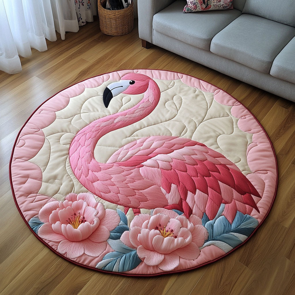 Graceful Beauty Quilted Round Mat Foyer Christmas Decor Christmas Gifts For Tea Drinkers