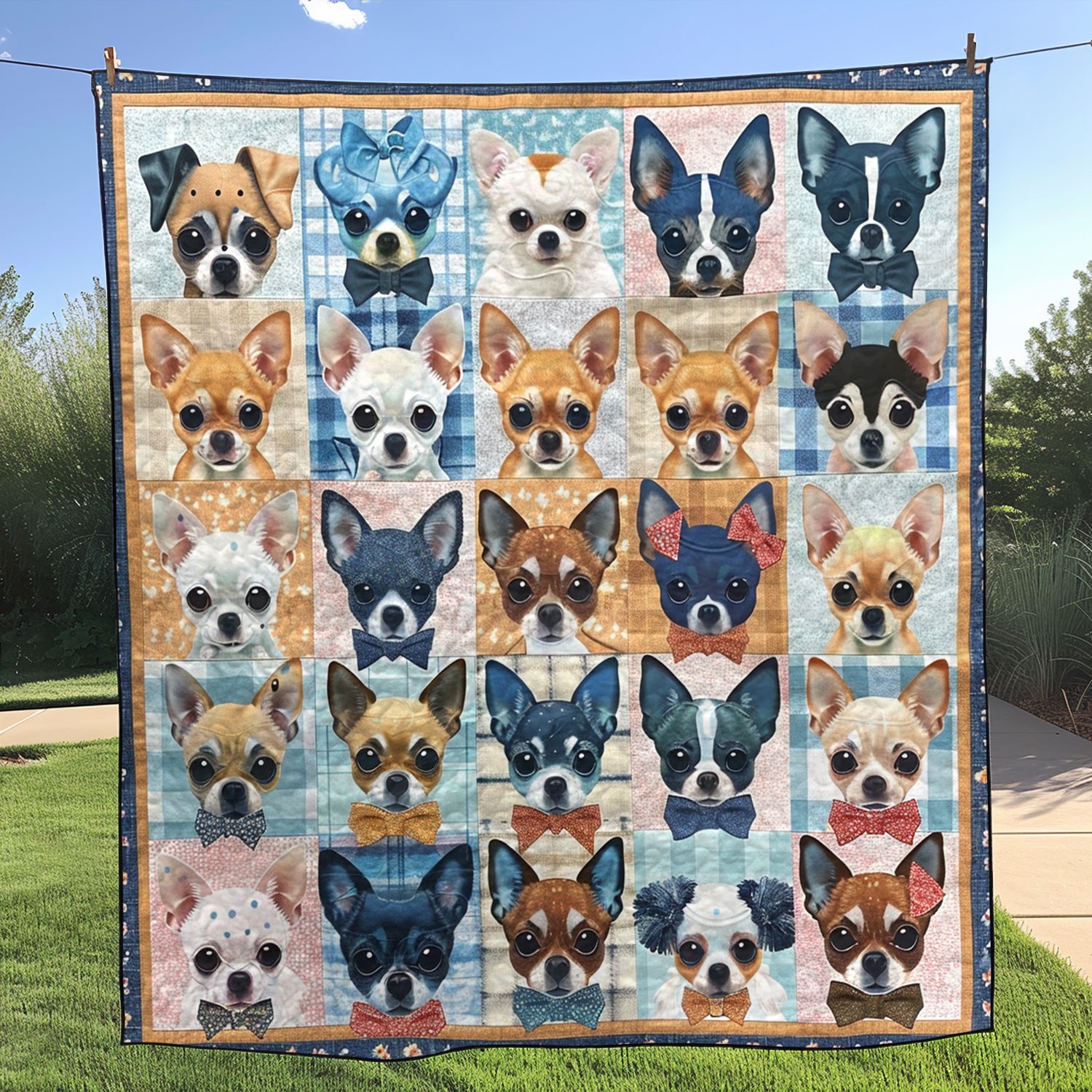 Graceful Chihuahua Quilted Blanket Gifts For Dog Lovers