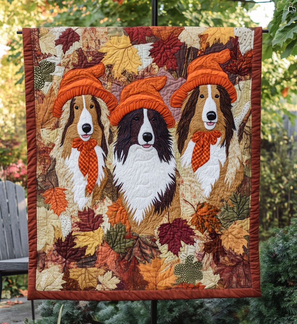 Graceful Collies Quilted Blanket Xmas Gifts For Dog Lovers