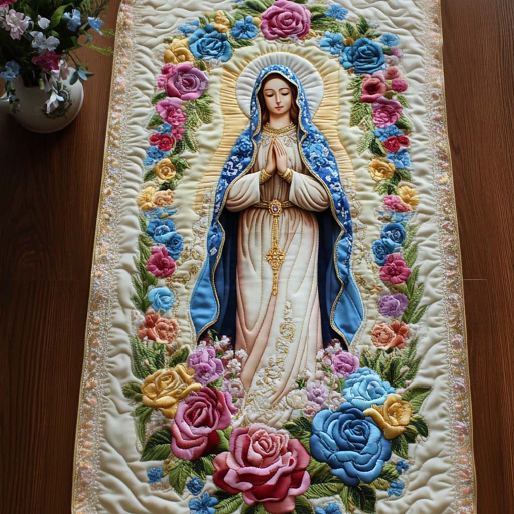 Graceful Devotion Quilted Table Runner Christmas Holiday Table Runners Religious Gift Ideas