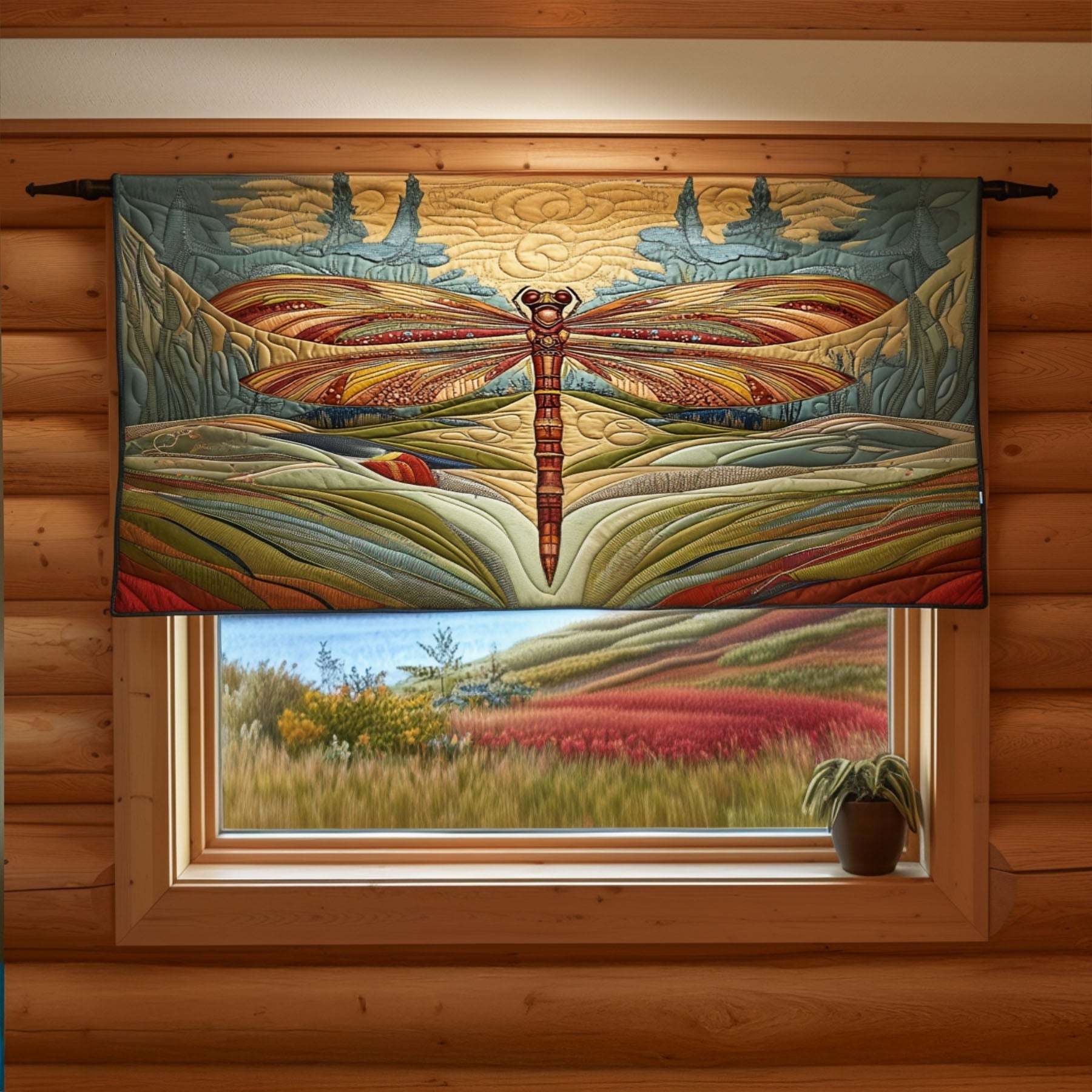 Graceful Escape Quilted Valance Entry Way Ideas Dragonfly Gifts For Her