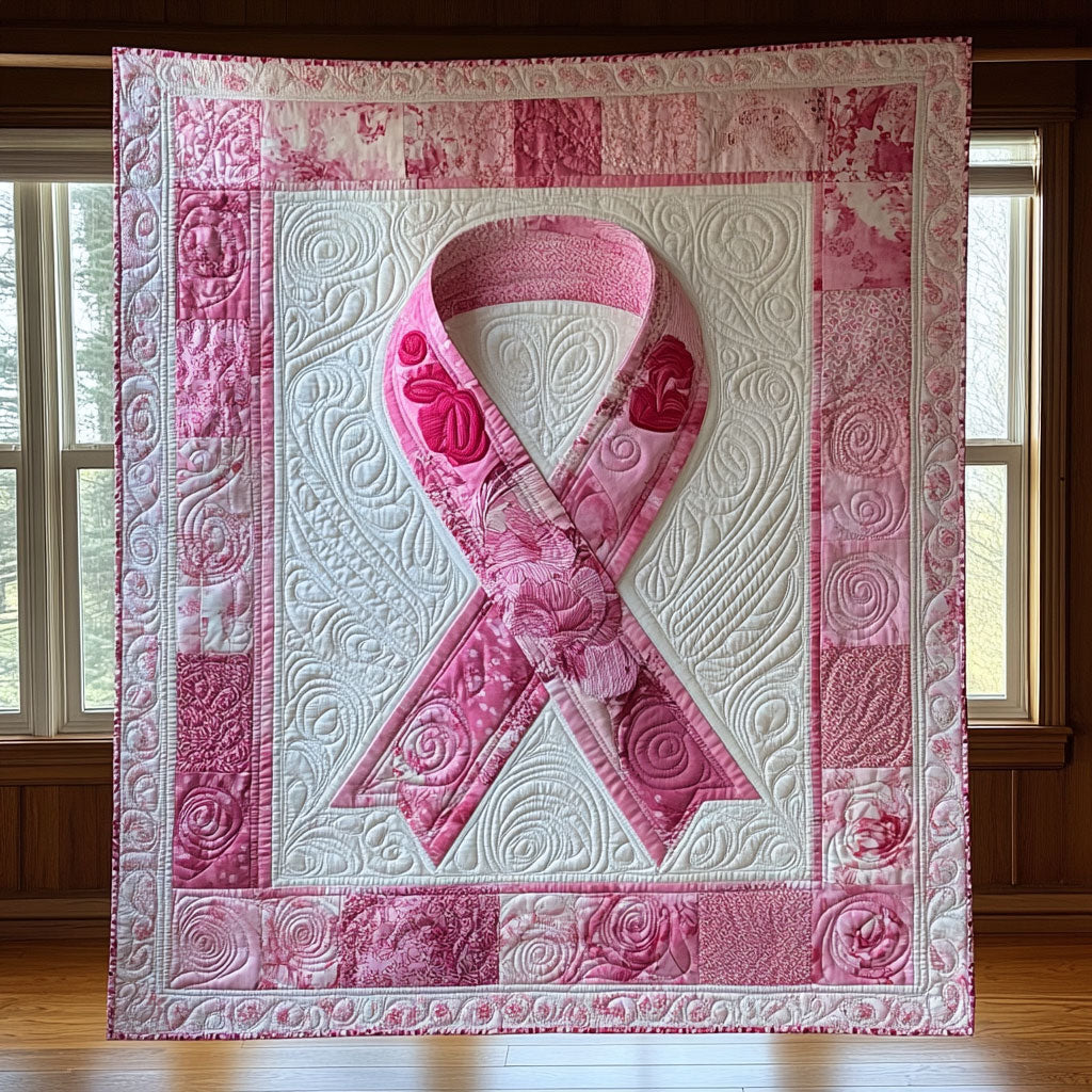 Graceful Ribbon Quilt Trendy Quilt Blanket for Modern Home Interiors