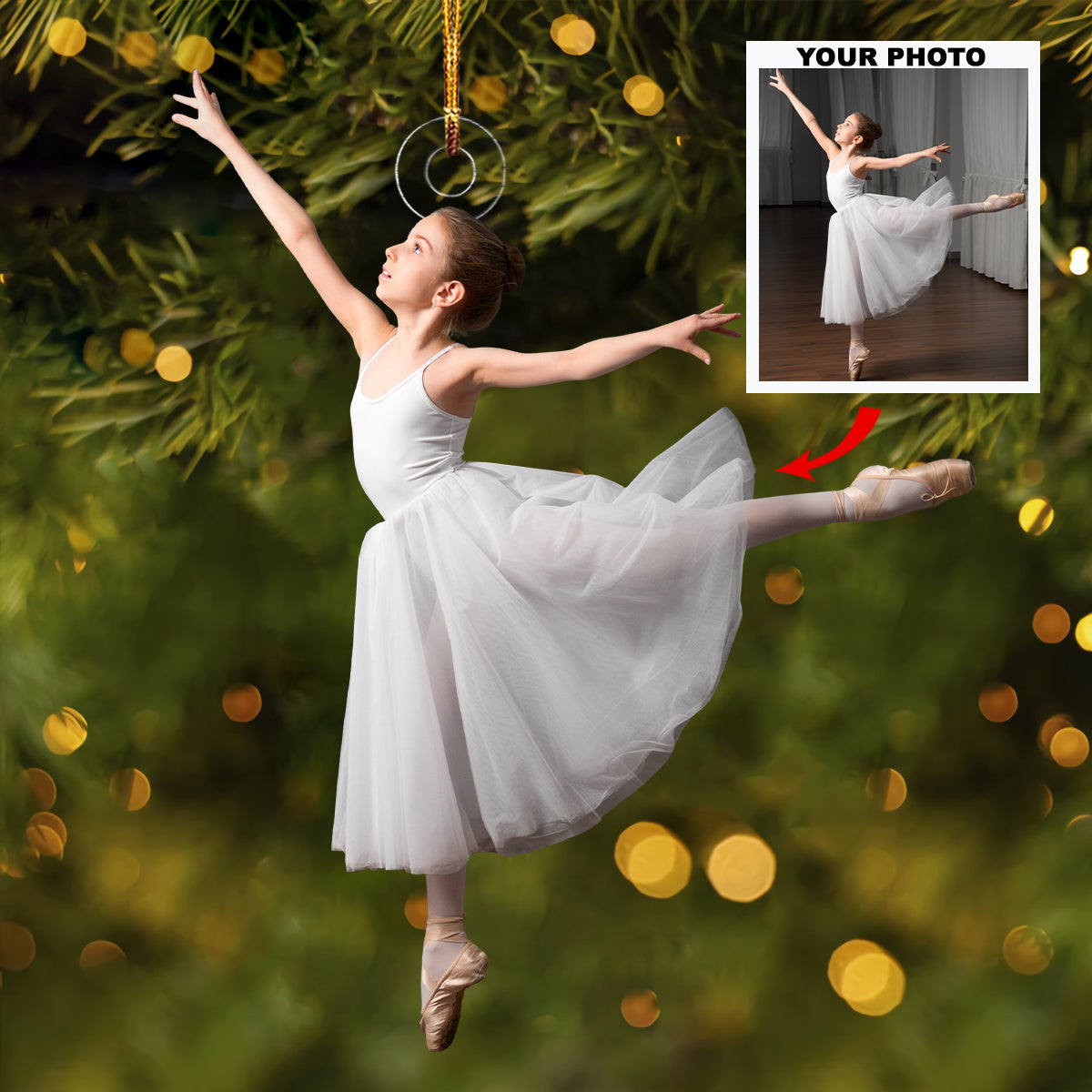 Graceful Steps Personalized Photo Mica Ornament Gift For Ballet Dancer Ballerinas Ball