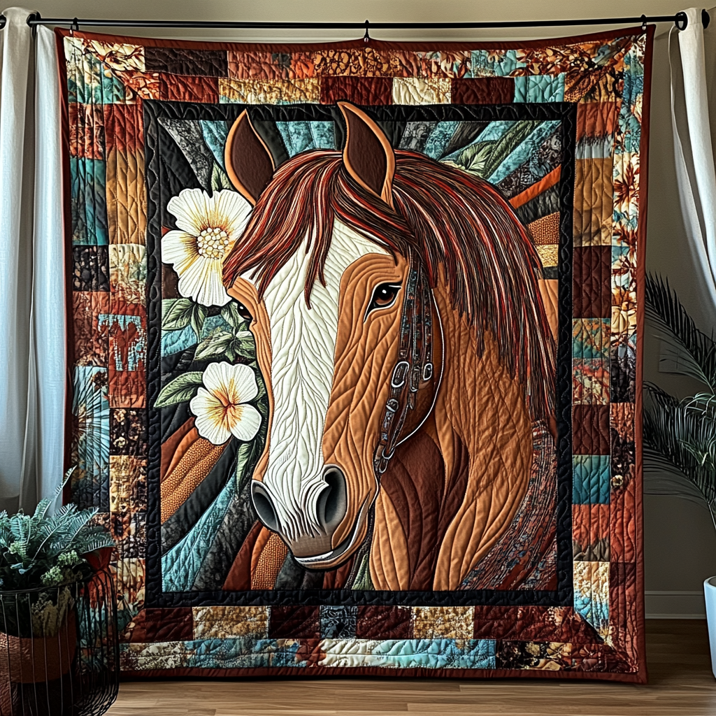 Graceful Stride Quilted Blanket Sofa Couch Throw Blanket Great Gifts For Horse Lovers