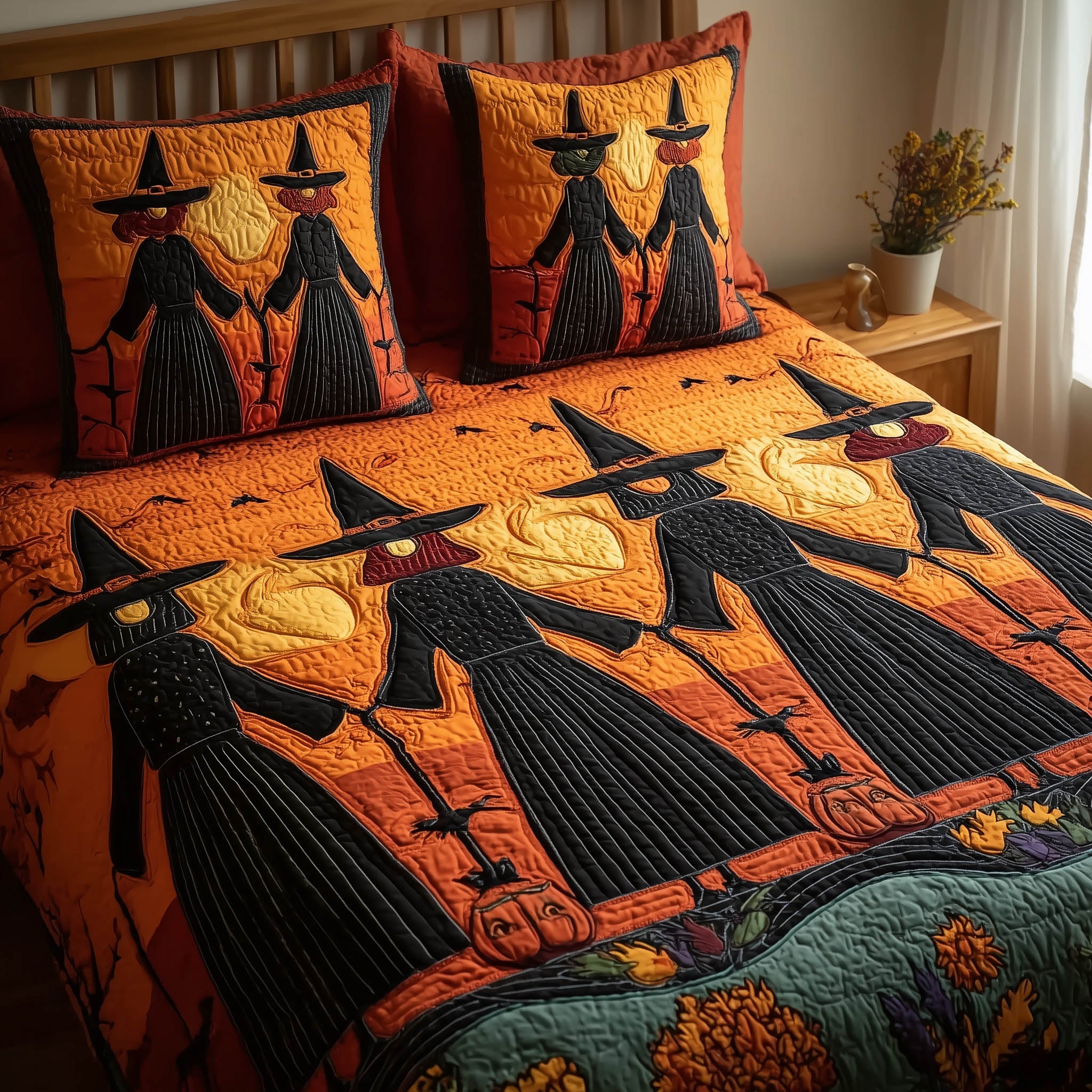 Gracefully Witchy Quilted Bedding Set Wedding Gift