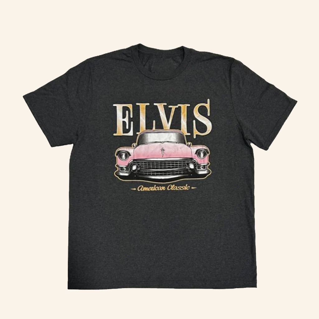 Graceland Merch Elvis American Classic Pink Car T-Shirt Unique Gifts For Friends