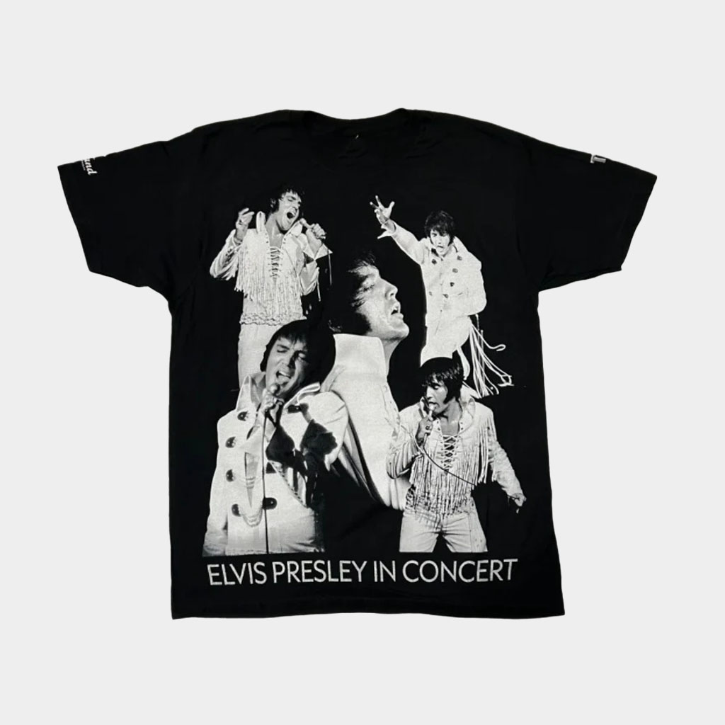 Graceland Merch Elvis Presley In Concert Collage T-Shirt Gifts For Music Fans