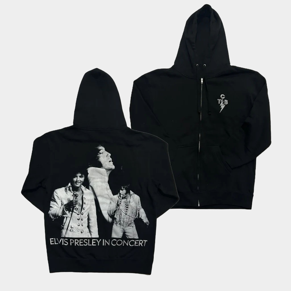 Graceland Merch Elvis Presley In Concert Zip Hoodie Cool Gifts For Music Lovers-1