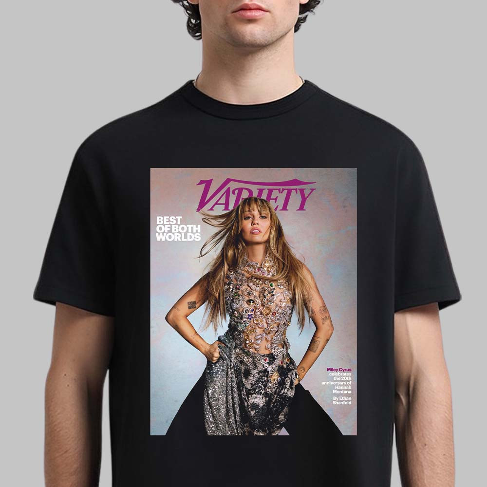 Graces The Cover Of Variety Magazine Miley Cyrus T-Shirt 20th Anniversary Hannah Montana Shirt