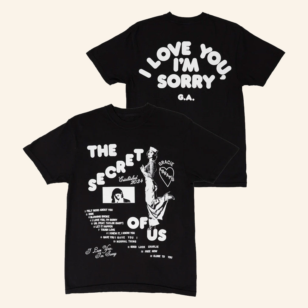 Gracie Abrams Merch The Secret Of Us Graphic Black T-Shirt Best Gifts For Husband Gracie Abrams Merch The Secret Of Us Graphic Black T-Shirt Best Gifts For Husband