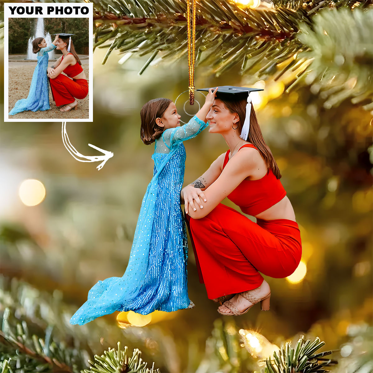Graduation Celebration Personalized Photo Mica Ornament Christmas Gift For Family members