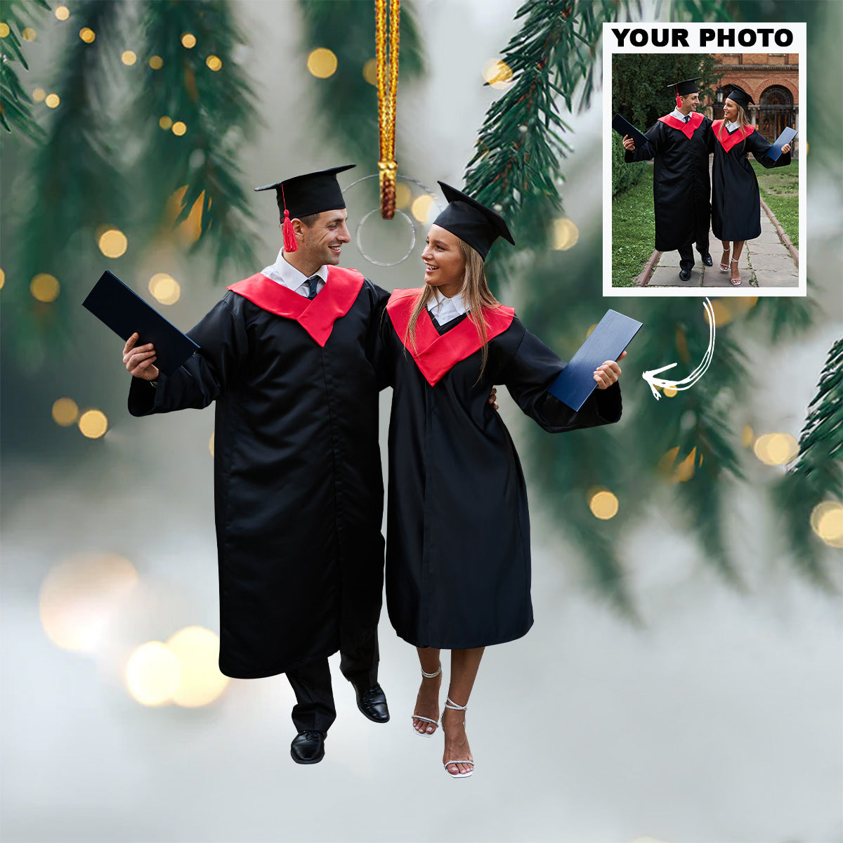 Graduation Day Personalized Custom Photo Mica Ornament Christmas Gift For Family members