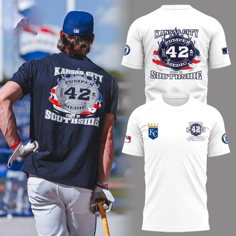 Graham Hoffman Kansas City Royals Sharing Love KCFD T-Shirt Gifts For Baseball Lovers
