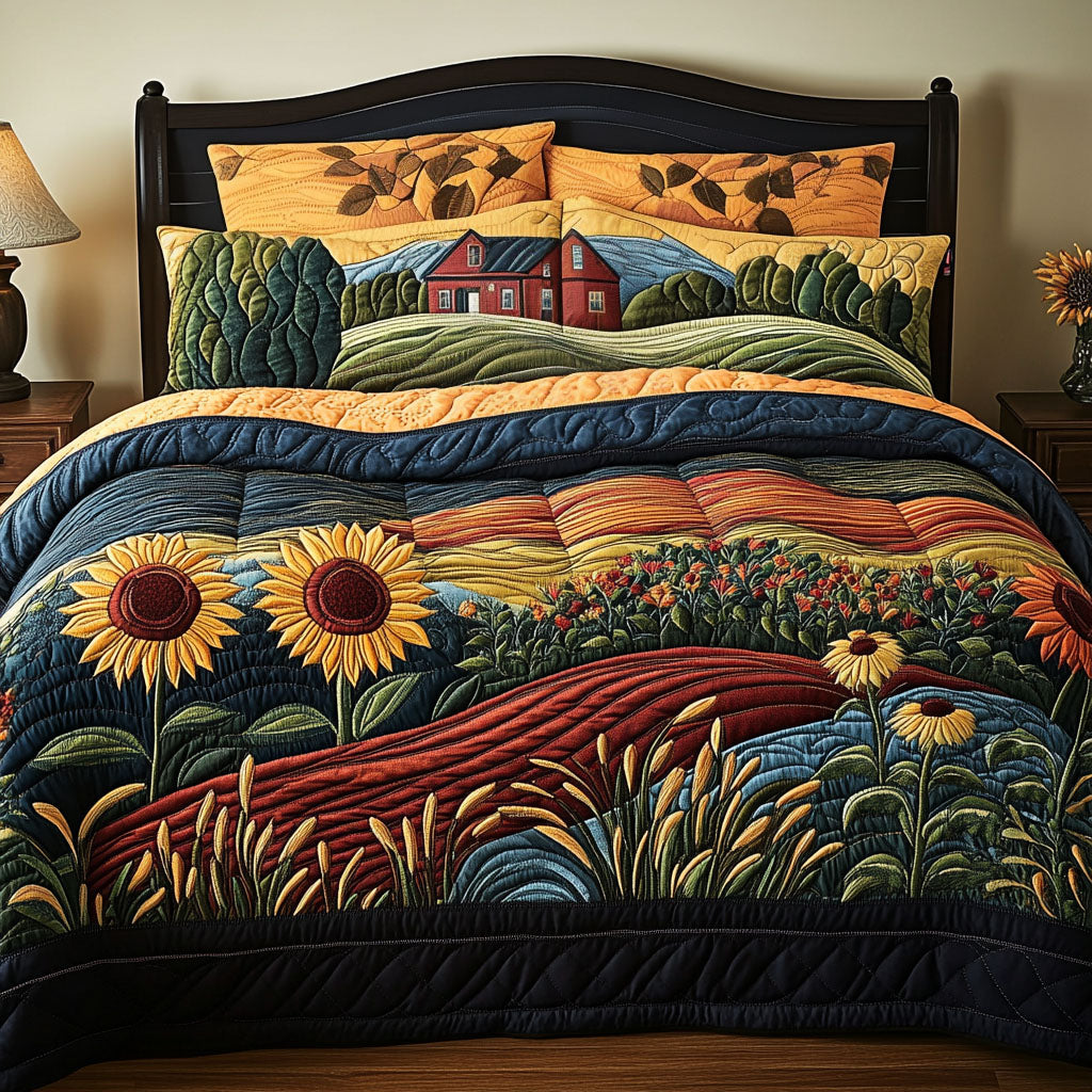 Grain of the Earth Quilted Bedding Set Bed Decorations Gifts For The Family Christmas