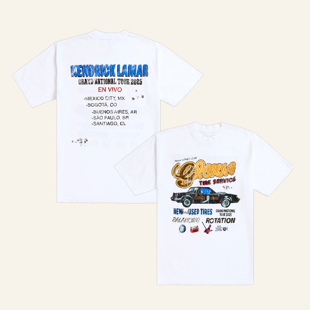 Grand National Tour Merch Kendrick Lamar Gloria Tire Service Shirt Kendrick Lamar Apparel Grand National Tour Merch Kendrick Lamar Gloria Tire Service Shirt Kendrick Lamar Apparel
