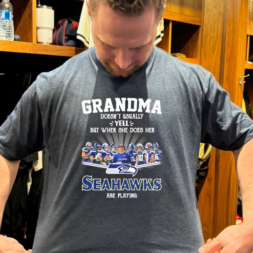 Grandma Doesn't Usually Yell But When She Does Her Seattle Seahawks Are Playing Signatures Shirt Grandma Doesn't Usually Yell But When She Does Her Seattle Seahawks Are Playing Signatures Shirt