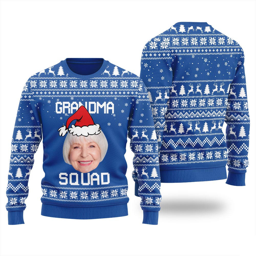 Grandma Squad Personalized Christmas Sweater For Men Funny Christmas Sweaters For Women