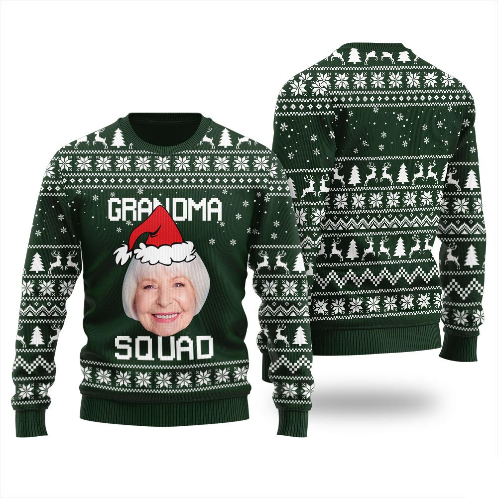 Grandma Squad Personalized Christmas Sweater Ugly Xmas Sweaters For Couples