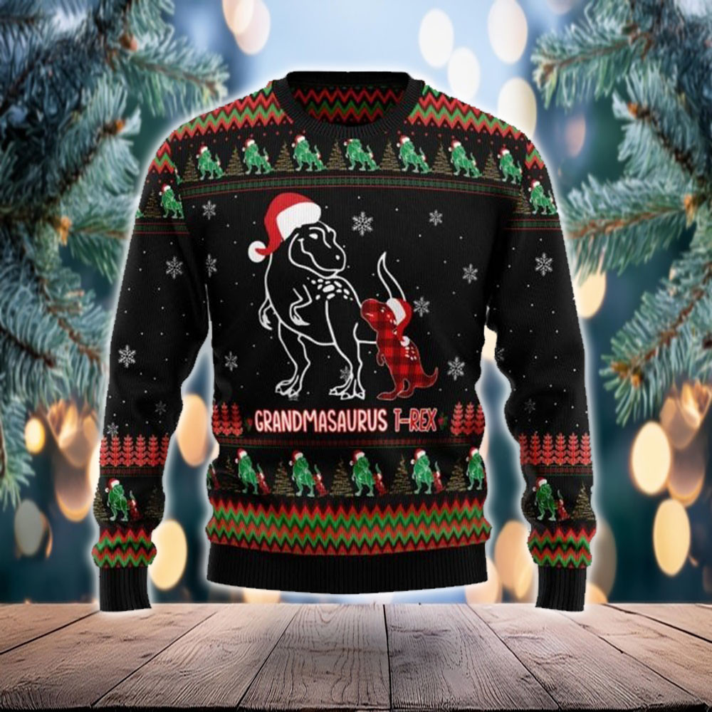 Grandmasaurus T-Rex Ugly Sweater Funny Xmas Gift For Grandma