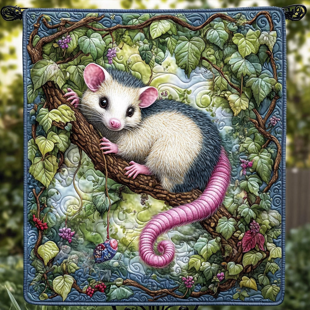 Grapevine Gaze Quilted Blanket Sofa Couch Throw Blanket Opossum Themed Gifts