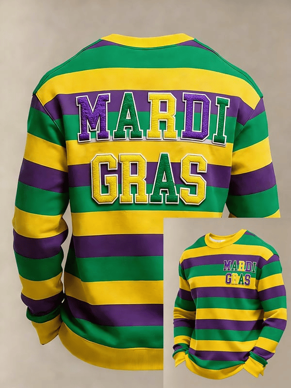 Gras Sweatshirt New Orleans Stripe Fleur De Lis Clothing Mardi Gras Clothes For Sale Gras Sweatshirt New Orleans Stripe Fleur De Lis Clothing Mardi Gras Clothes For Sale