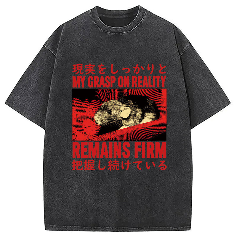 Grasp on Reality Rat Washed T-Shirt Casual Vintage Everyday Look Gifts For Him