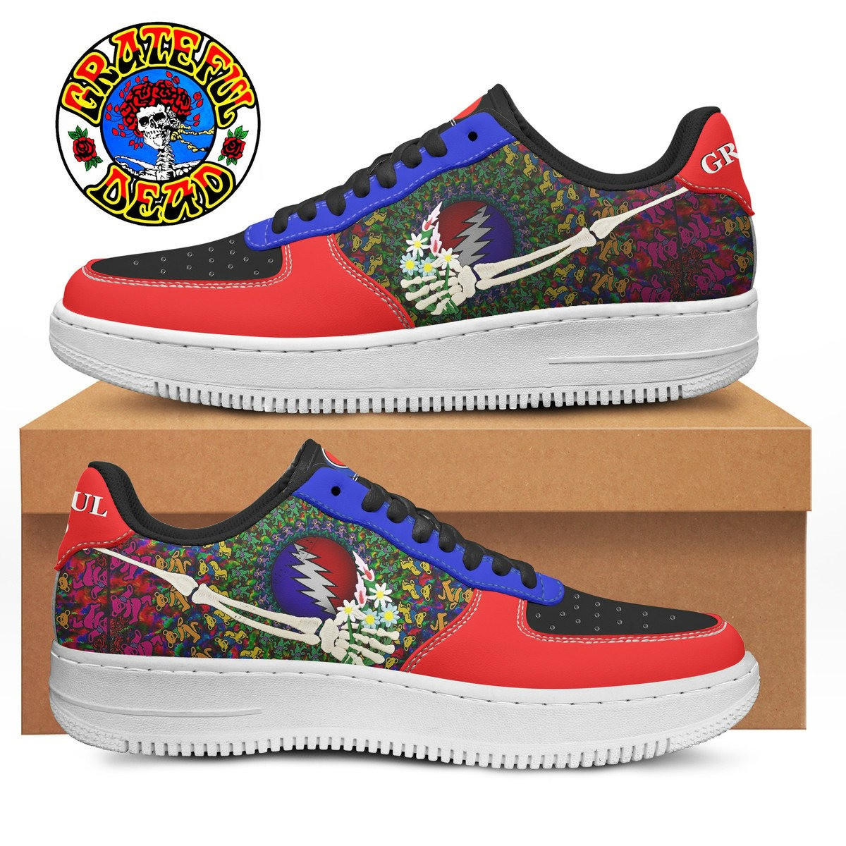 Grateful Dead 2024 Air Force 1 Sneaker For Men Women Gifts